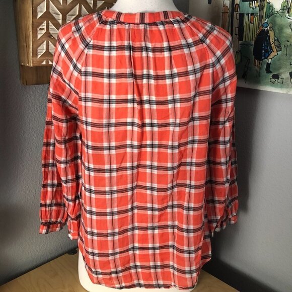 JOIE Selma Plaid Peasant Blouse - Picture 4 of 11